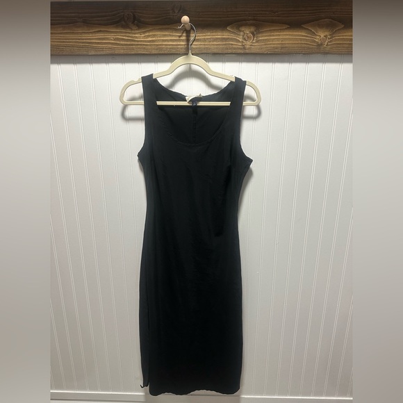 Universal Thread Womens Black Sleeveless midi Dress scoop neck side slits sz s - Picture 1 of 7